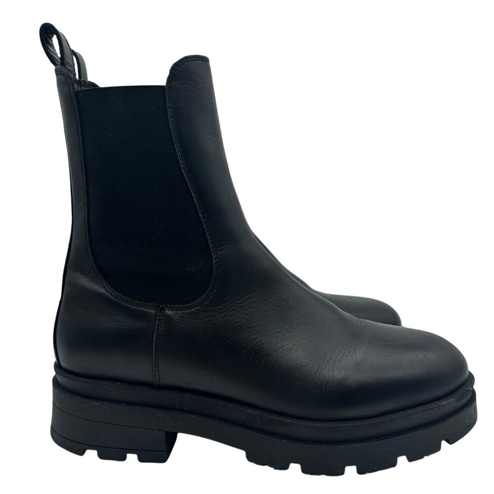 Anine Bing Justine Leather Chelsea Boots SIZE 11 EU 41 Lugged Sole Edgy Biker